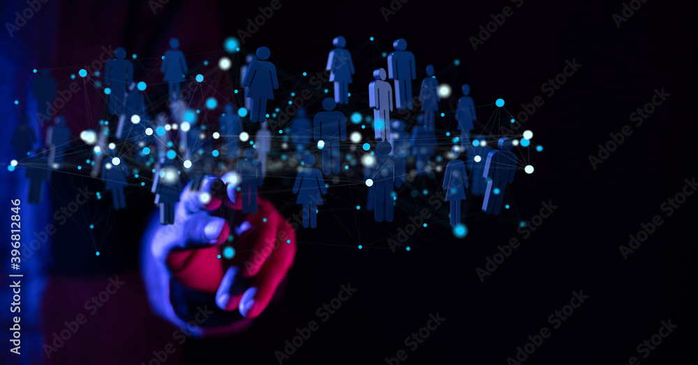 Aufkleber videoconference group of people talking in social network