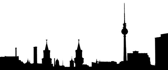 Obraz premium Vektor Silhouette Skyline von Berlin in Deutschland