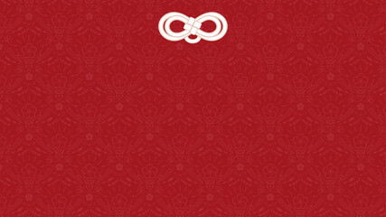 お守りをイメージした二重叶結びのついた背景イラスト_16:9