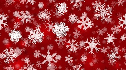 Naklejka na ściany i meble Red Seamless Christmas background snow illustration xmas. card season