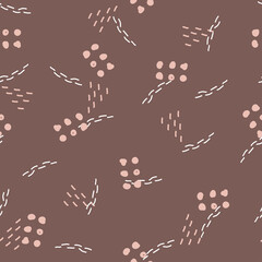 Nature color, pastel vector drawing. Modern monochrome background. Trendy abstract doodle seamless illustration.