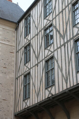Fototapeta na wymiar half-timbered and stone building (house ?) in angers (france)