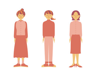 Illustration set of woman