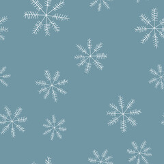 Fototapeta na wymiar Simple design, graphic element. Floral vector Xmas celebration. Blue winter pattern in modern style.
