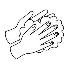 hands and foam line style icon