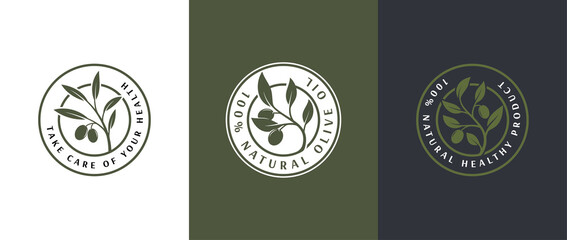olive oil label logo template