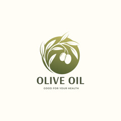 olive oil circle logo design