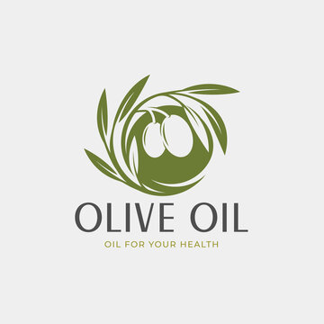 olive oil circle logo design