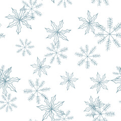 Simple design, graphic element. Floral vector Xmas celebration. Blue winter pattern in modern style.