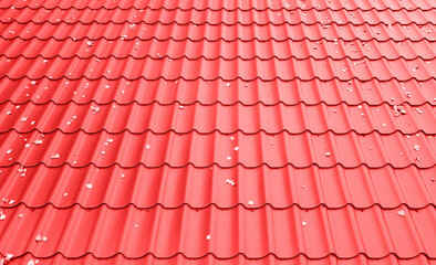 Red tile modern modular roof texture for background or design