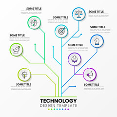 Infographic design template. Technology concept with 8 steps