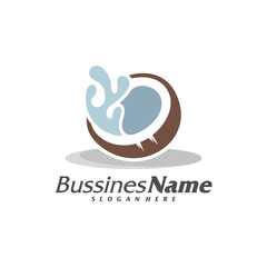 Coconut logo vector template, Creative Coconut logo design concepts, Icon symbol, Illustration