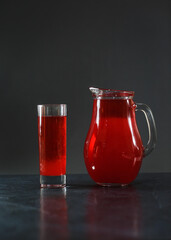 Delicious fruit drink from fresh berries. Cranberry juice