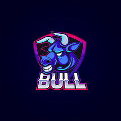 Bull head mascot logo icon design