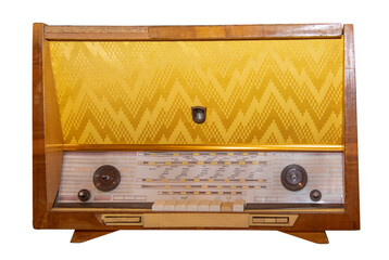 Mid 20th Century Radio Receiver - Isolated on White