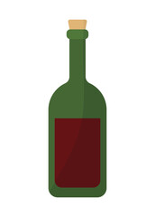 bottle of wine with green color