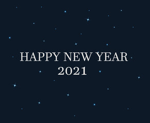 Naklejka premium Happy new year 2021 greeting card .Vector illustration Happy New Year on dark blue background. Banner, flyer, poster, template.