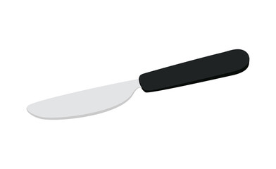 knife with a gray color and a black handle