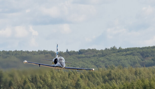 September 12, 2020, Kaluga region, Russia. The Aero L-39 Albatros training aircraft performs a training flight at the Oreshkovo airfield.