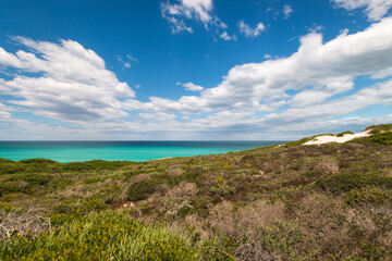 Fototapeta na wymiar Scenic view of sand dunes and beach at De Hoop nature Reserve, South Africa.