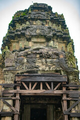 Angkor Wat is the largest temple in the world (Cambodia, 2019). It is raining