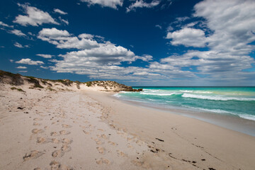 Scenic view of beach at De Hoop nature Reserve, South Africa.