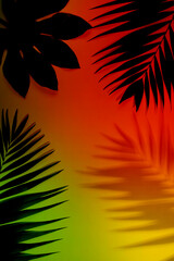 Dazzling beauty. Summer tropical exotic leaves isolated on bright background. Design for invitation cards, flyers. Abstract design templates for posters, covers, wallpapers with copyspace for text.