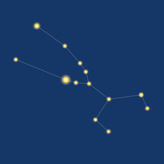 Taurus constellation isolated as zodiac sign, vector stock illustration with astronomical zodiac as icon, logo, emblem