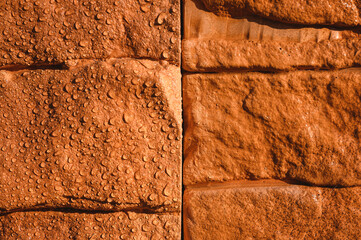 . A natural stone covered with a protective liquid from moisture and mold. Protect the stone from...