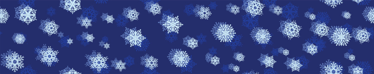 Fototapeta na wymiar Seamless winter background with snowflakes