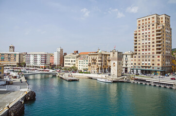 Aerial view on port of Savona, Italy