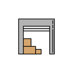 warehouse. Signs and symbols can be used for web, logo, mobile app, UI, UX