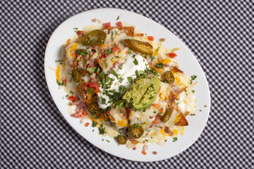 A plate of delicious tortilla nachos