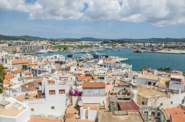 Old part of the town in Ibiza, Spain