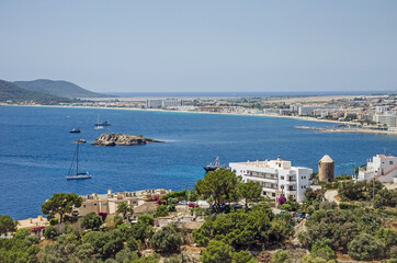 Fototapeta na wymiar Calm bay of the island of Ibiza, Spain