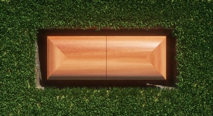 Burial ceremony. Coffin being buried.