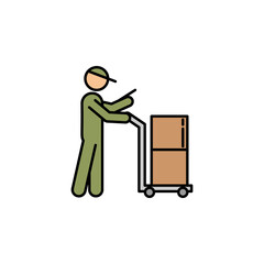 courier parcel. Signs and symbols can be used for web, logo, mobile app, UI, UX