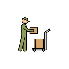 courier delivery. Signs and symbols can be used for web, logo, mobile app, UI, UX