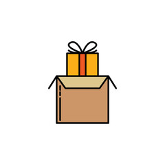 gift parcel. Signs and symbols can be used for web, logo, mobile app, UI, UX