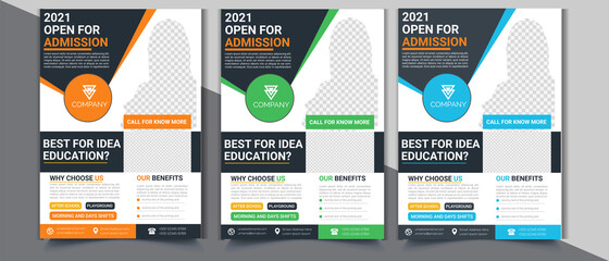 Admission Coming soon Flyer vector template, educational Flyer with Photo space.	