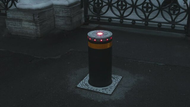 automat ric retractable barrier stop gate . transport protection night glow