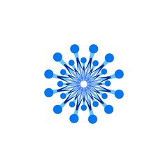 Sign design blue snowflake on white background