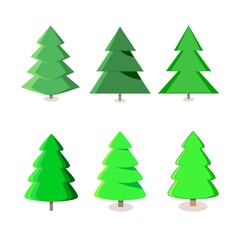 Silhouette design green spruce on white background