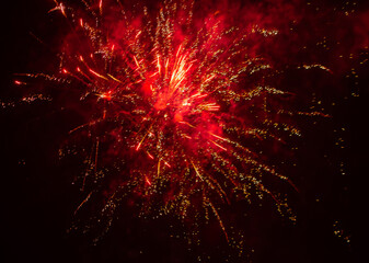 Abstrakte Funken Lichter von einem Silvester Feuerwerk Langzeitbelichtung