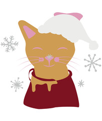 cat with christmas gift