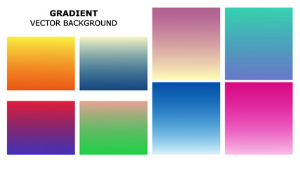 Gradient abstract soft colors background set. Modern screen vector design for website, Ui or mobile app. Smooth color blend abstract gradients vector illustration
