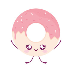 donut of pink color kawaii food style