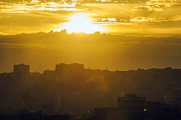 Sunset under the city of Catania, Sicily