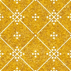 Tile decorative floor gold tiles vector pattern or seamless background