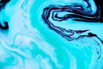 Crédence de cuisine en verre imprimé Cristaux Abstract paint color background. Exoplanet cosmic sea pattern, paint stains. Marbleized effect. Background with abstract swirling paint effect. Liquid acrylic picture with flows and splashes. Mixed